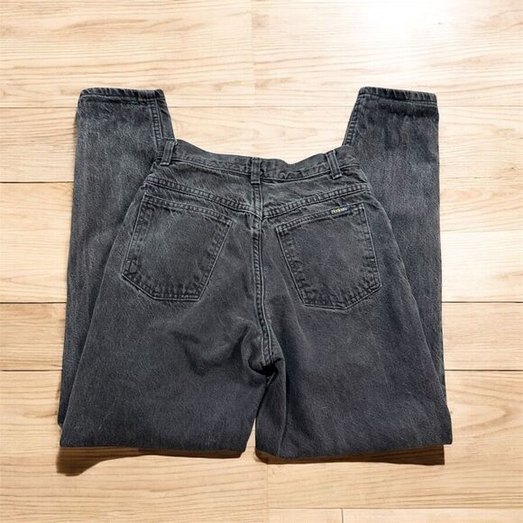 Vintage Bonjour Jeans Black Denim Straight Tapered High Rise Mom 26” 27” - Picture 3 of 8